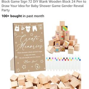 DIY Wooden Block Game Set with Pens